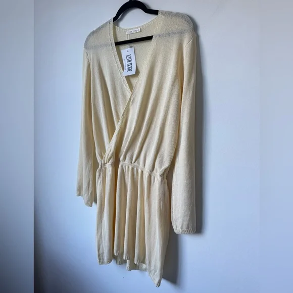 12th Tribe Alma Cream Knit Mini Dress - Size XL - Picture 8 of 16